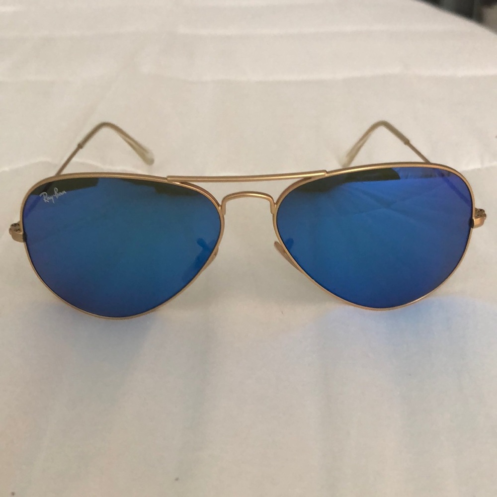 Ray Ban Aviators with Blue Mirror Lenses
